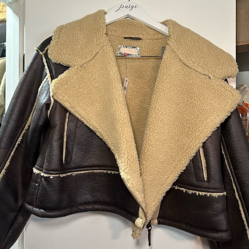 Pilcro Brown and Cream Teddy Jacket